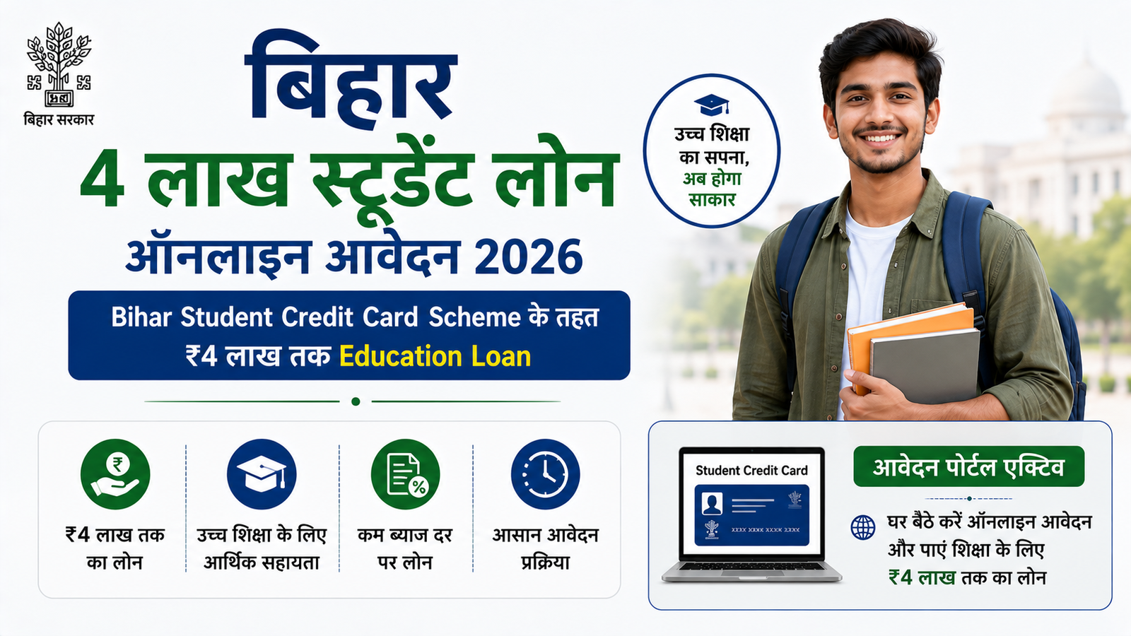 Bihar 4 Lakh Student Loan Online Apply 2026