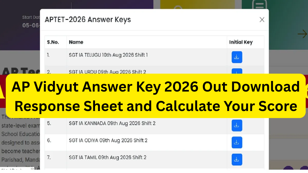AP Vidyut Answer Key 2026