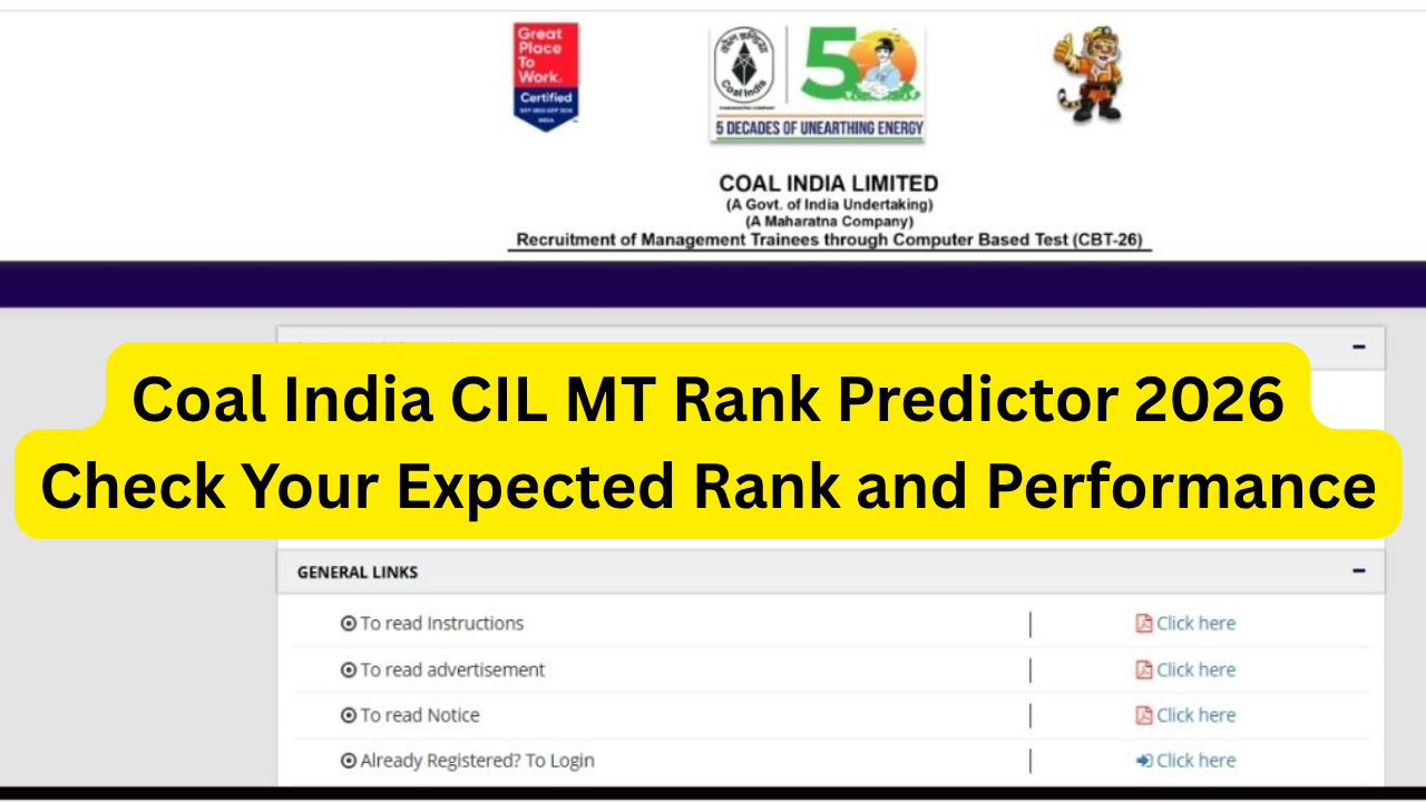 Coal India CIL MT Rank Predictor 2026