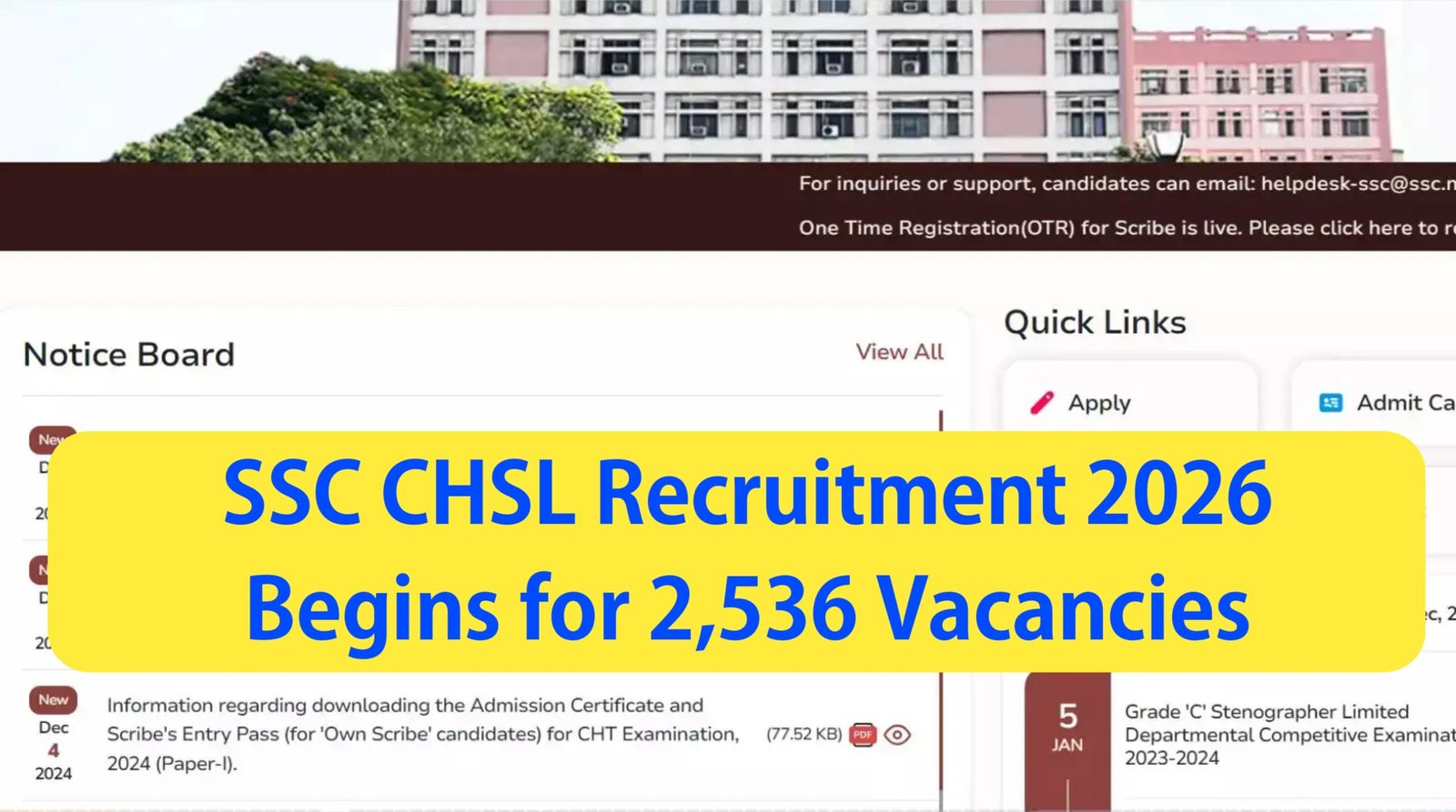 SSC CHSL Recruitment 2026