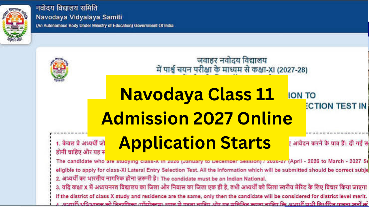Navodaya Class 11 Admission 2027