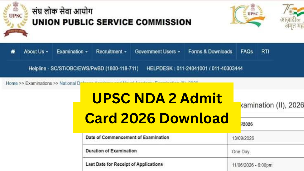 UPSC NDA 2 Admit Card 2026
