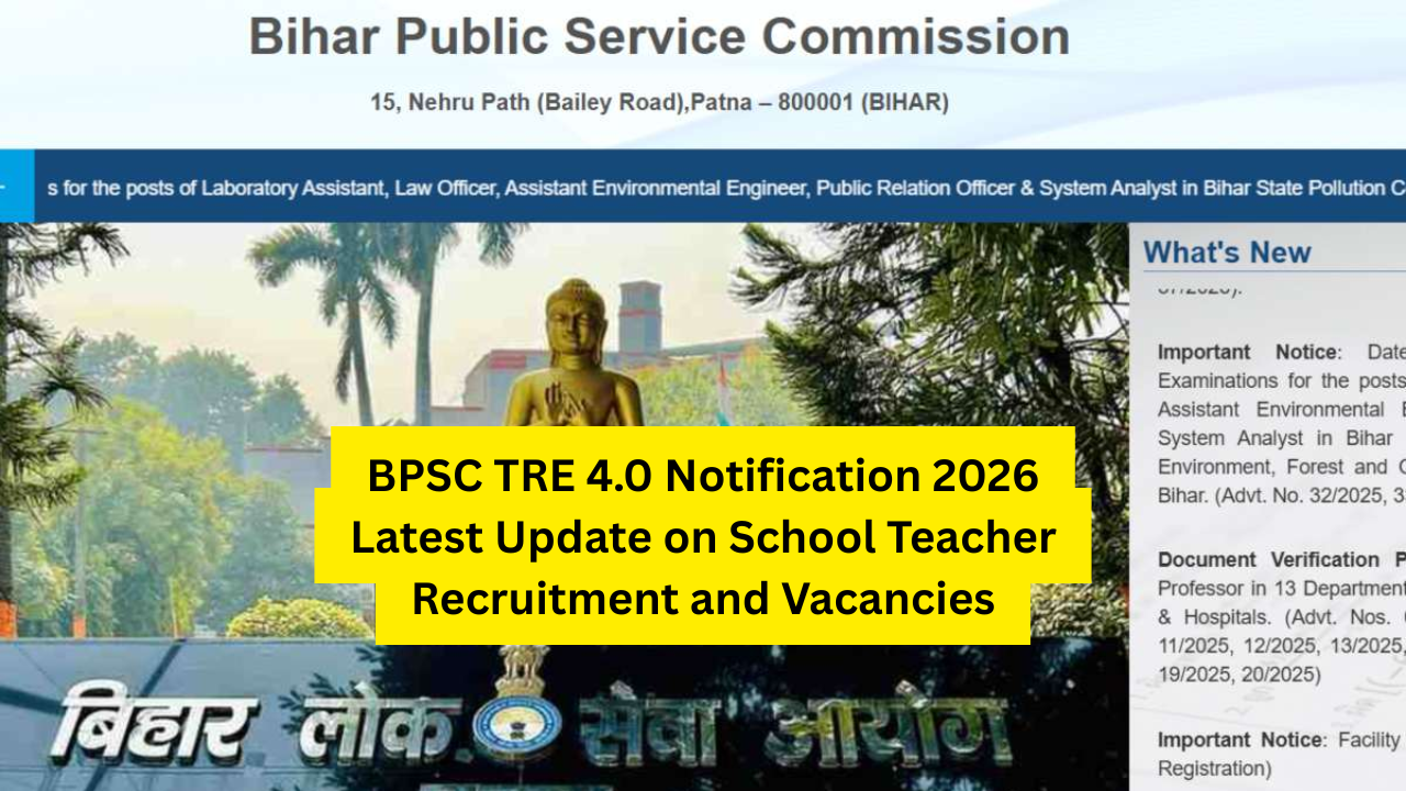 BPSC TRE 4.0 Notification 2026 Latest Update on School Teacher Recruitment and Vacancies