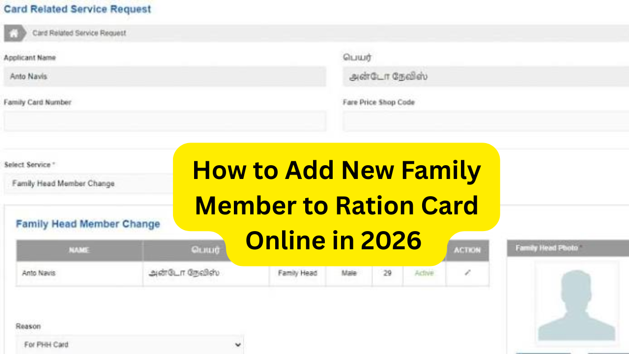 How to Add New Family Member to Ration Card Online in 2026