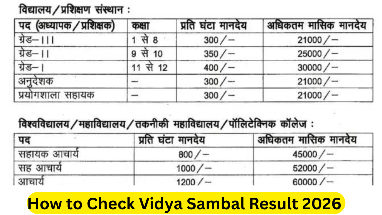 How to Check Vidya Sambal Result 2026