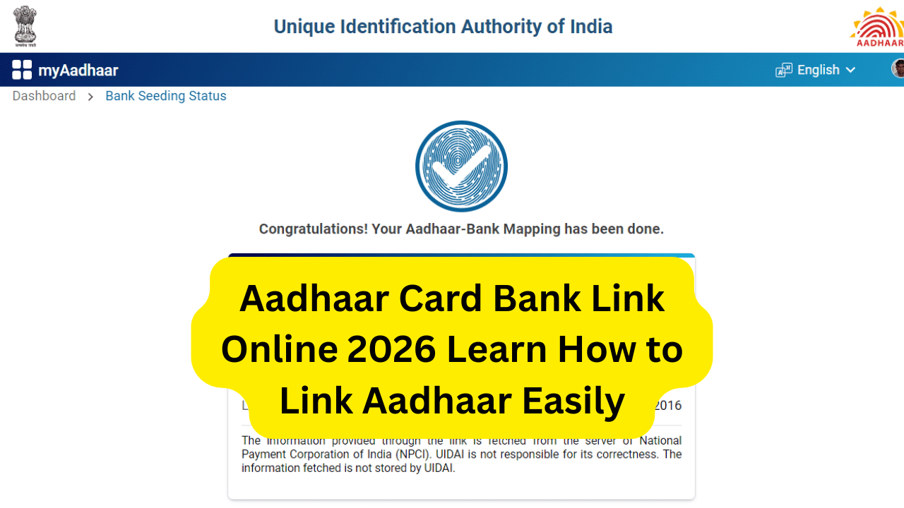 Aadhaar Card Bank Link Online 2026