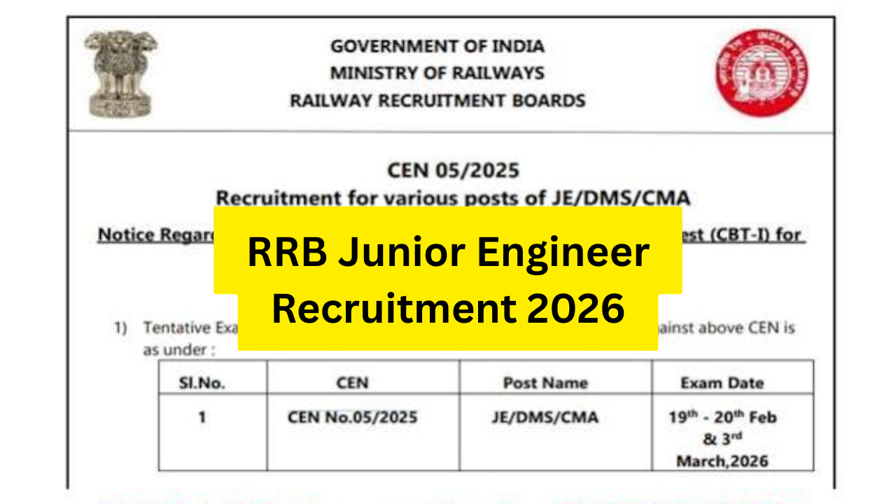 RRB Junior Engineer Recruitment 2026