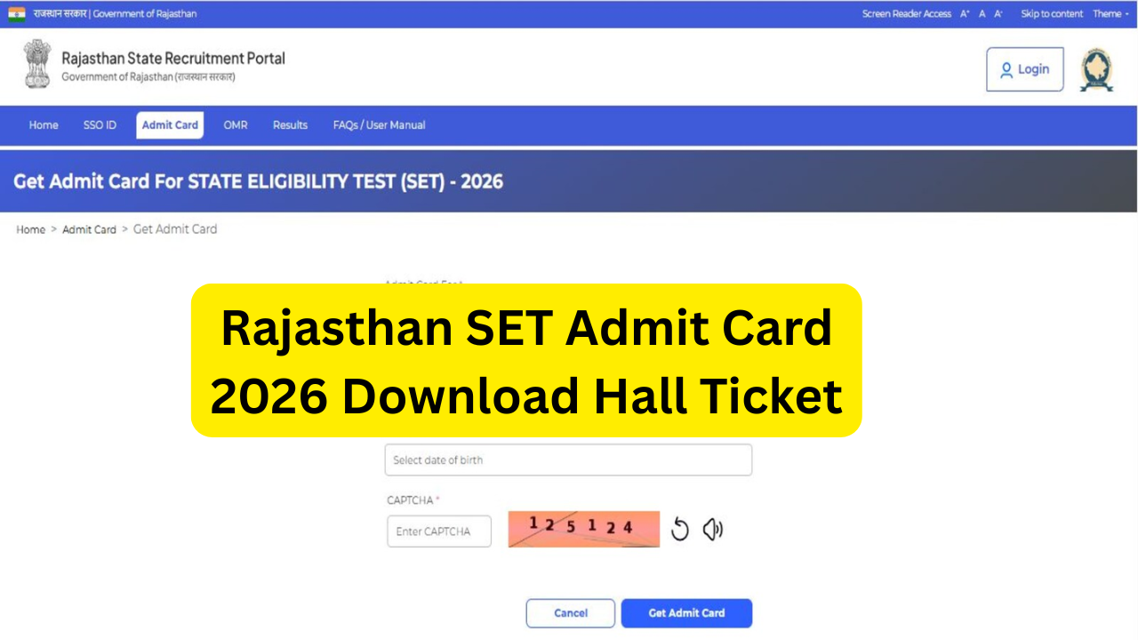 Rajasthan SET Admit Card 2026