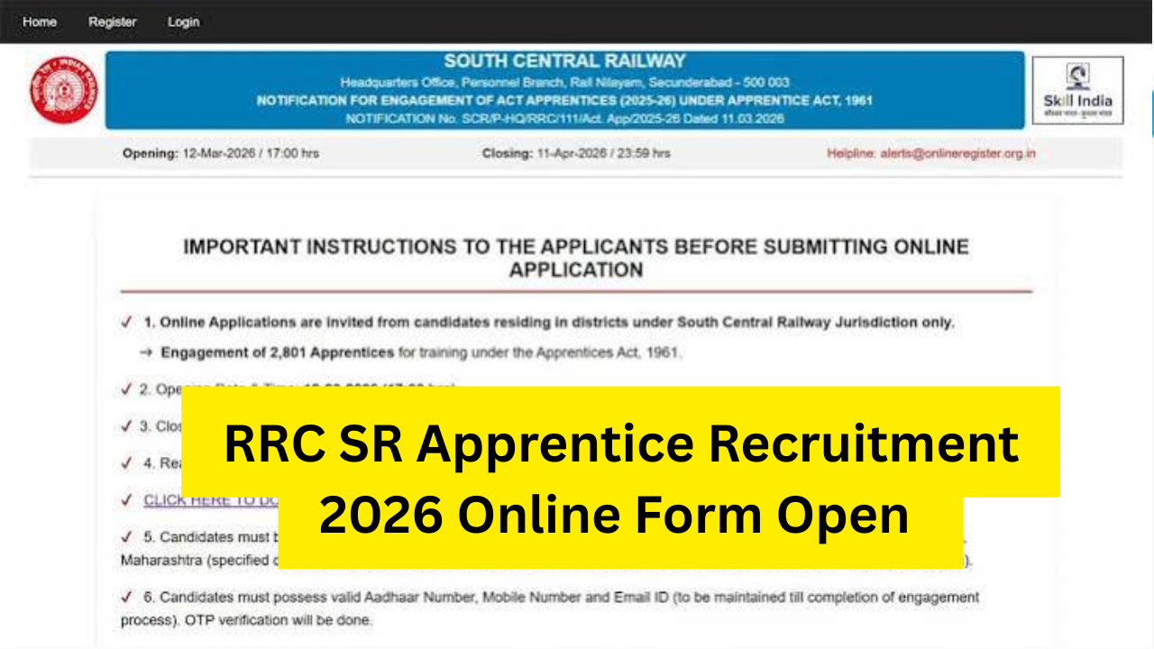 RRC SR Apprentice Recruitment 2026