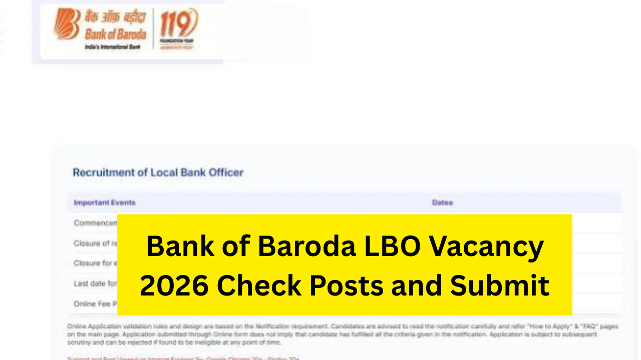Bank of Baroda LBO Vacancy 2026